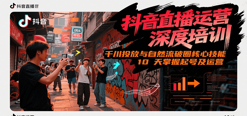 抖音直播运营深度培训，千川投放与自然流核心技能，10天掌握起号及运营(6-7月新课)-齐力副业