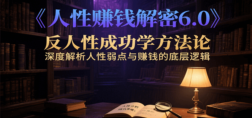 人性赚钱解密6.0，反人性成功学方法论，深度解析人性弱点与赚钱的底层逻辑-齐力副业