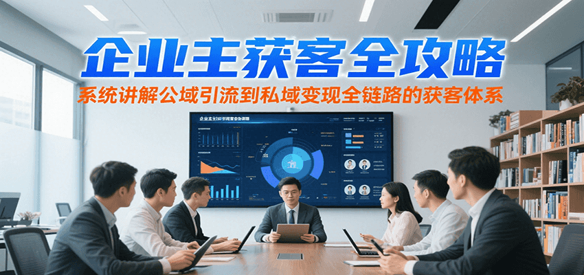 企业主获客全攻略，系统讲解公域引流到私域变现全链路的获客体系-齐力副业