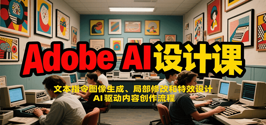 Adobe AI设计课：文本指令图像生成、局部修改和特效设计，AI驱动内容创作流程-齐力副业