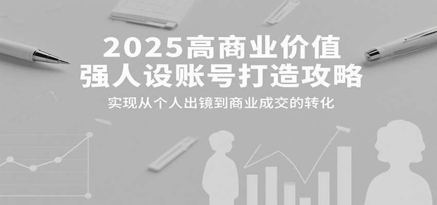2025高商业价值强人设账号打造攻略，实现从个人出镜到商业成交的转化-齐力副业