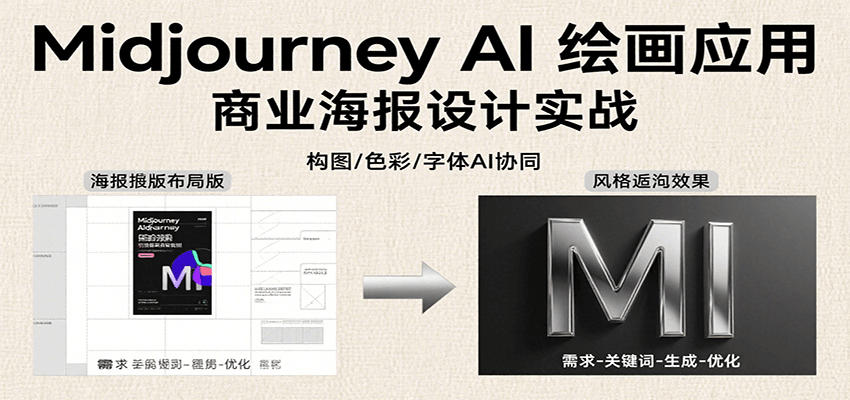 Midjourney AI绘画应用，关键词指令解析、漫画头像制作、海报设计、3D人物生成等-齐力副业