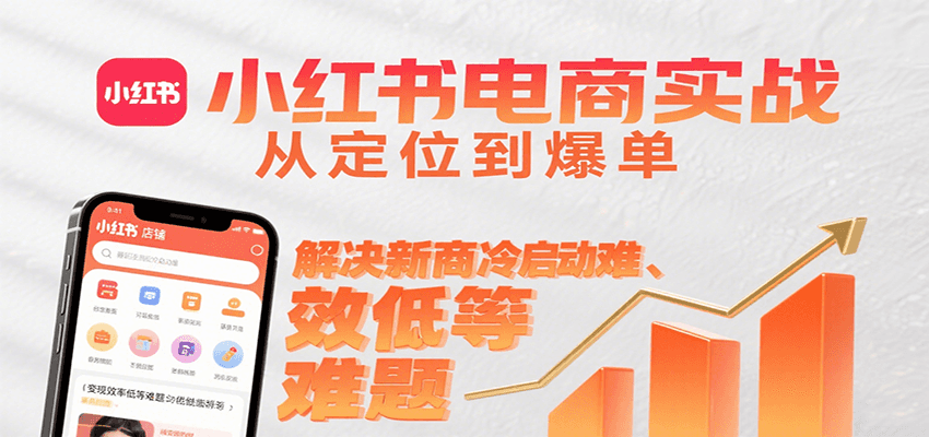 小红书电商实战，从定位到爆单解决新商冷启动难、变现效率低等难题-齐力副业