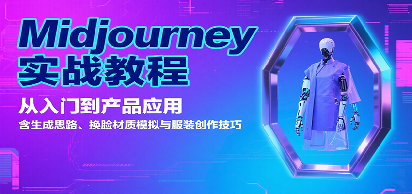 Midjourney实战教程：从入门到产品应用，含生成思路、换脸材质模拟与服装创作技巧-齐力副业