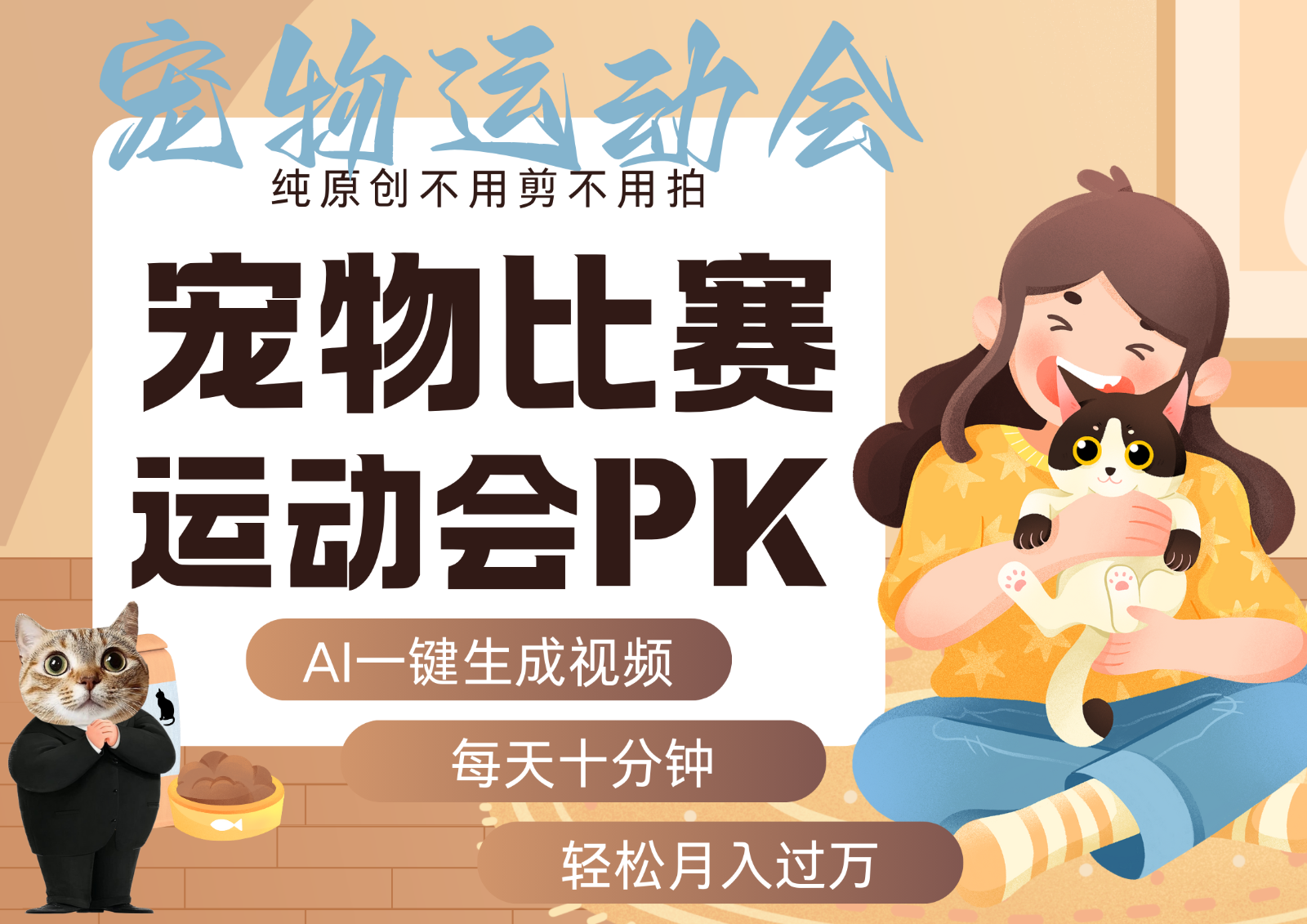 AI萌宠运动员跳水 射击  篮球  足球比赛   每天十分钟 附详细提示词文案库  代替做...-齐力副业