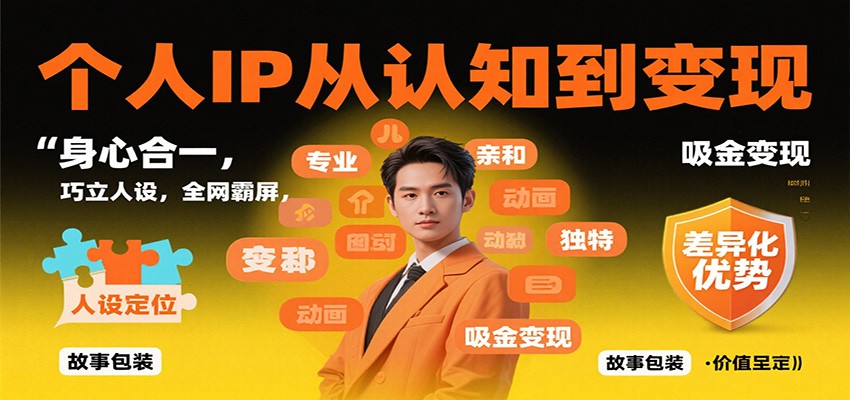 个人IP从认知到变现，身心合一，巧立人设，全网霸屏，吸金变现-齐力副业
