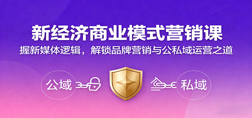 新经济商业模式营销课，握新媒体逻辑，解锁品牌营销与公私域运营之道-齐力副业