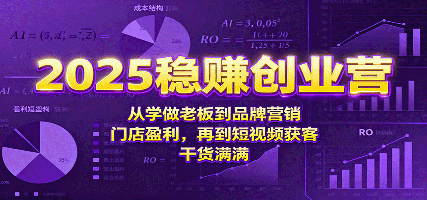 2025稳赚创业营：从学做老板到品牌营销、门店盈利，再到短视频获客，干货满满-齐力副业