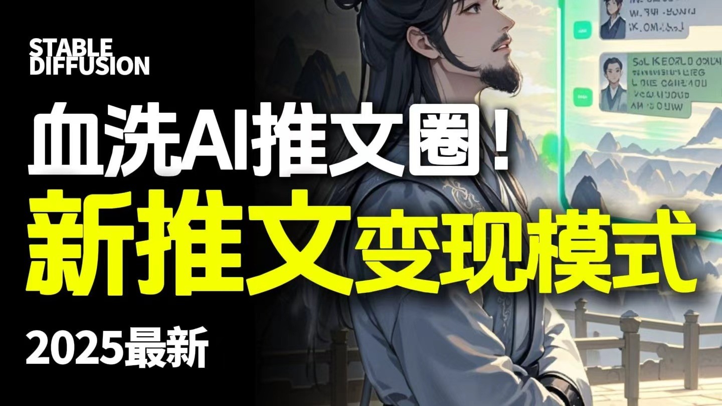 最新AI动态电影漫画小说推文，全流程实操教学，小白也能月入1万+-齐力副业