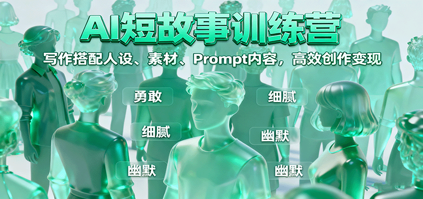 AI短故事训练营：写作搭配人设、素材、Prompt内容，高效创作变现-齐力副业