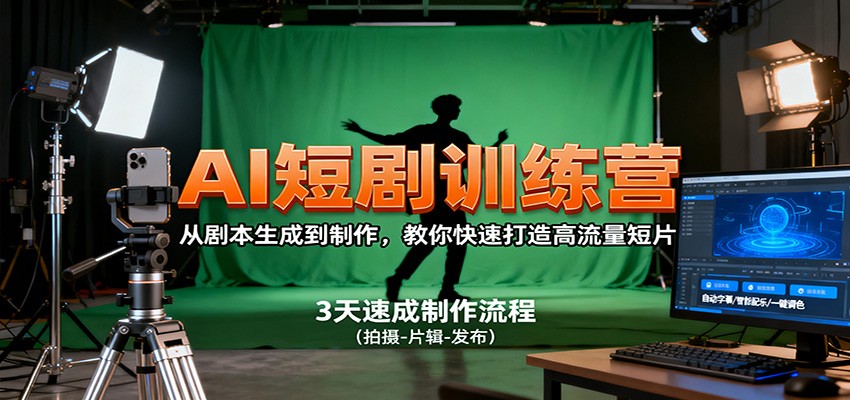 AI短剧训练营，从剧本生成到制作，教你快速打造高流量短片-齐力副业