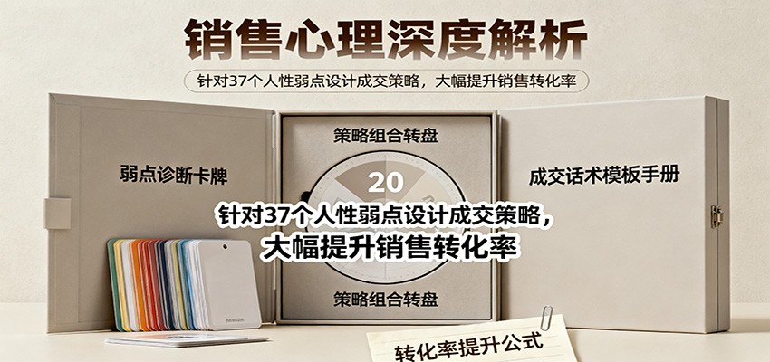 销售心理深度解析：针对37个人性弱点设计成交策略，大幅提升销售转化率！-齐力副业