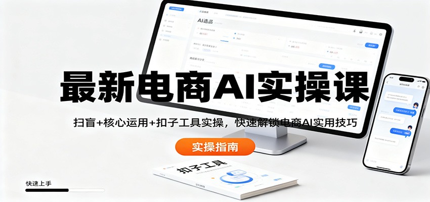 最新电商AI实操课：扫盲+核心运用+扣子工具实操，快速解锁电商AI实用技巧-齐力副业