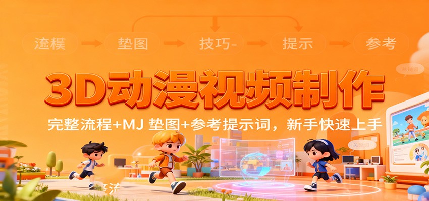 3D动漫视频制作，完整流程+MJ 垫图+参考提示词，新手快速上手-齐力副业