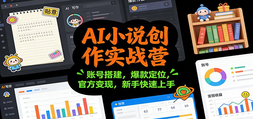 AI小说创作实战营：账号搭建，爆款定位，官方变现，新手快速上手-齐力副业