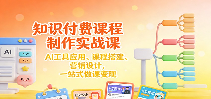 知识付费课程制作实战课：AI工具应用 、课程搭建、营销设计，一站式做课变现-齐力副业