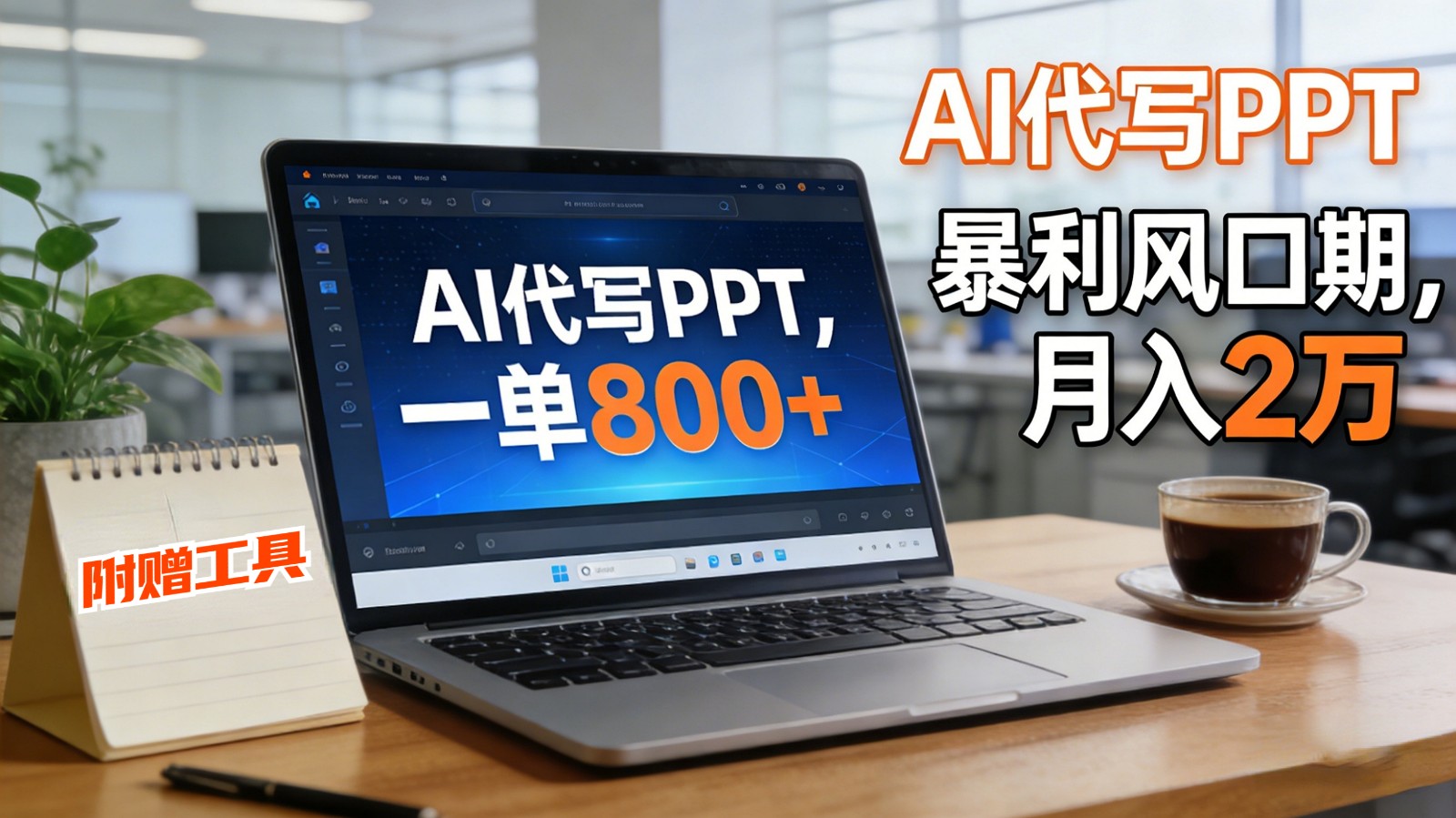AI 代写做 PPT！一单狂赚 800+，风口期月入 2 万（工具 + 提示词直接送）-齐力副业