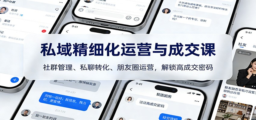 私域精细化运营与成交课：社群管理、私聊转化、朋友圈运营，解锁高成交密码-齐力副业