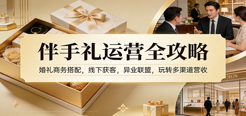 伴手礼运营全攻略：婚礼商务搭配，线下获客，异业联盟，玩转多渠道营收-齐力副业