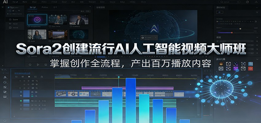 Sora2创建流行AI人工智能视频大师班，掌握创作全流程，产出百万播放内容-齐力副业