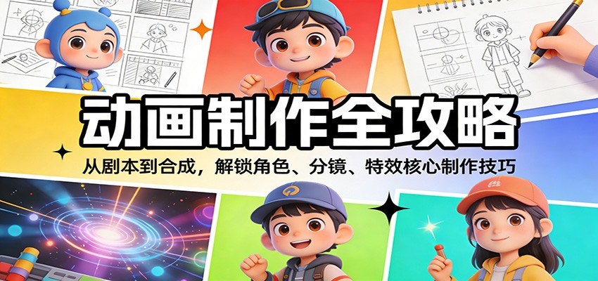 动画制作全攻略：从剧本到合成，解锁角色、分镜、特效核心制作技巧-齐力副业