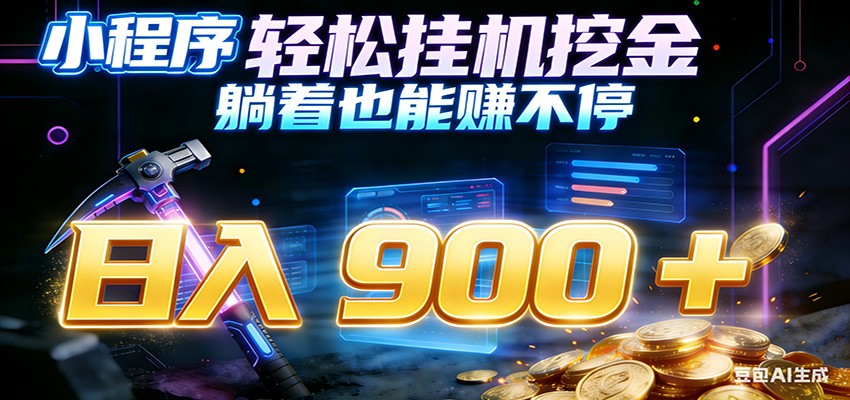 小程序挂机挖金，自动赚金币换现金，多号并行日入900+，轻松搞副业-齐力副业