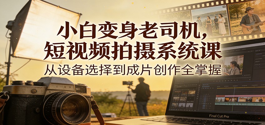 小白变身老司机，短视频拍摄系统课，从设备选择到成片创作全掌握-齐力副业