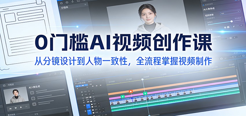 0门槛AI视频创作课：从分镜设计到人物一致性，全流程掌握视频制作-齐力副业
