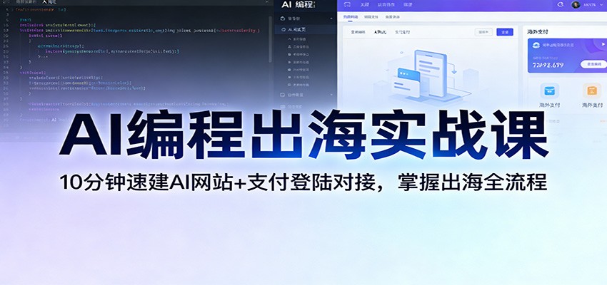 AI编程出海实战课：10分钟速建AI网站+支付登陆对接，掌握出海全流程-齐力副业