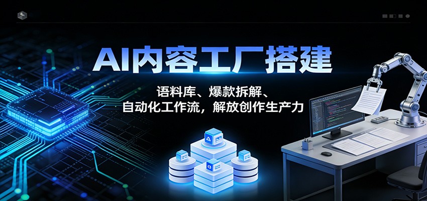 AI内容工厂搭建：语料库、爆款拆解、自动化工作流，解放创作生产力-齐力副业