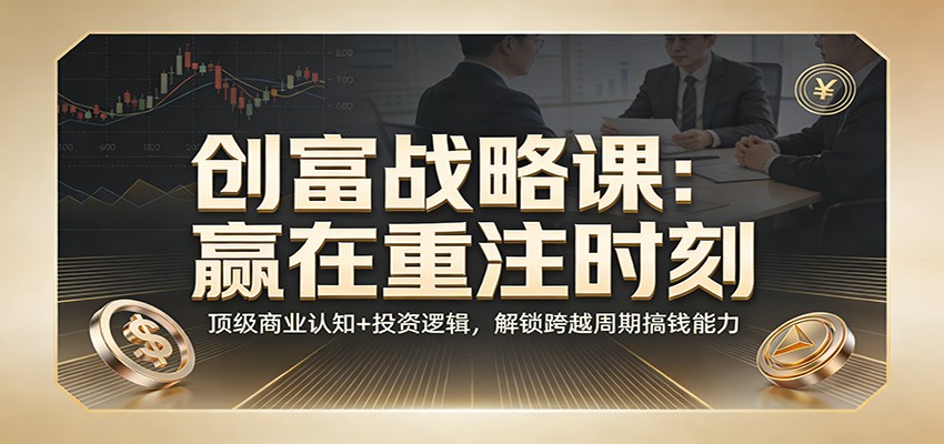 《创富战略课：赢在重注时刻》顶级商业认知+投资逻辑，解锁跨越周期搞钱能力-齐力副业