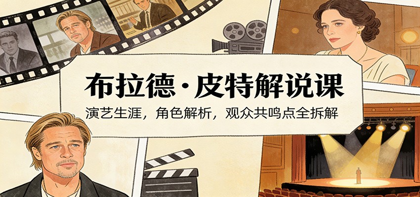 演员说-布拉德.皮特解说课：演艺生涯，角色解析，观众共鸣点全拆解-齐力副业