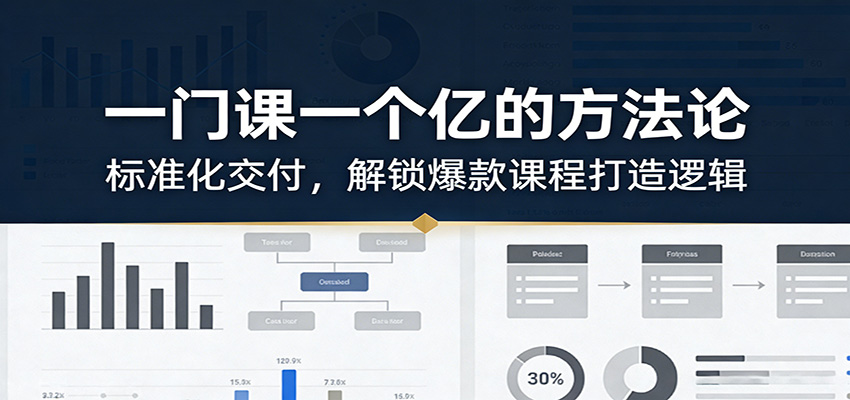 一门课一个亿的方法论：标准化交付，解锁爆款课程打造逻辑-齐力副业