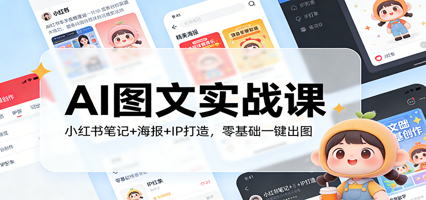 AI图文实战课：小红书笔记+海报+IP打造，零基础一键出图-齐力副业