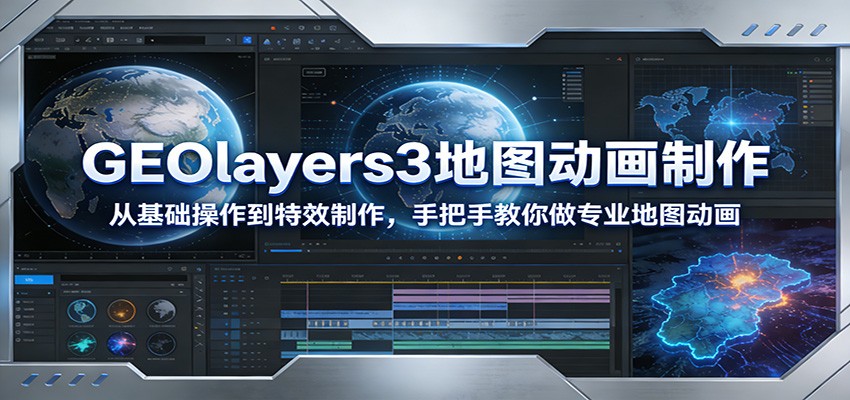 GEOlayers3地图动画制作：从基础操作到特效制作，手把手教你做专业地图动画-齐力副业