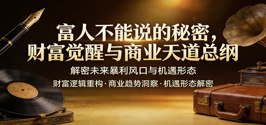 富人不能说的秘密，财富觉醒与商业天道总纲，解密未来暴利风口与机遇形态-齐力副业