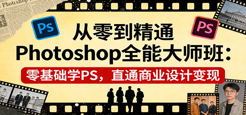 从零到精通Photoshop全能大师班：零基础学PS，直通商业设计变现-齐力副业