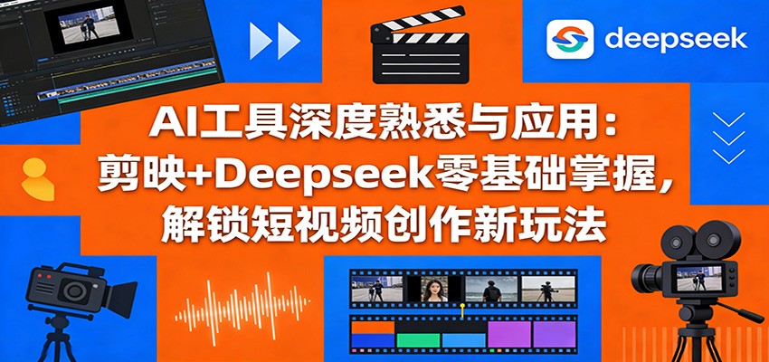 AI工具深度熟悉与应用：剪映+Deepseek零基础掌握，解锁短视频创作新玩法-齐力副业