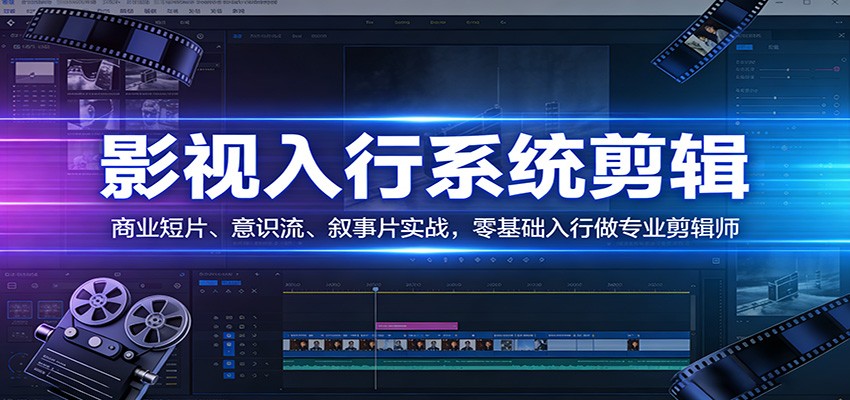 影视系统剪辑，商业短片、意识流、叙事片实战，零基础入行做专业剪辑师-齐力副业