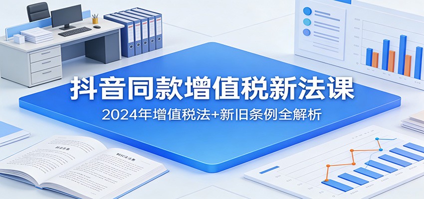 抖音同款增值税新法课：2024年增值税法+新旧条例全解析-齐力副业