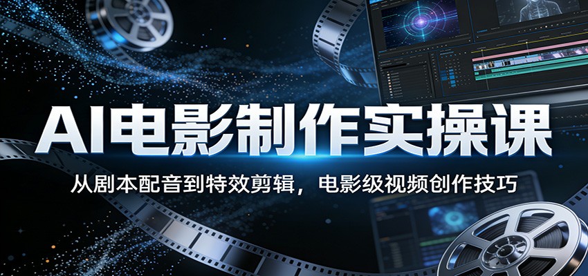 AI电影制作实操课：从剧本配音到特效剪辑，电影级视频创作技巧-齐力副业