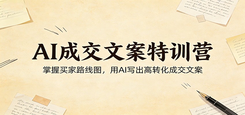 AI成交文案特训营：掌握买家路线图，用AI写出高转化成交文案-齐力副业