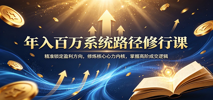 年入百万系统路径修行课：精准锁定盈利方向，修炼核心心力内核，掌握高阶成交逻辑-齐力副业