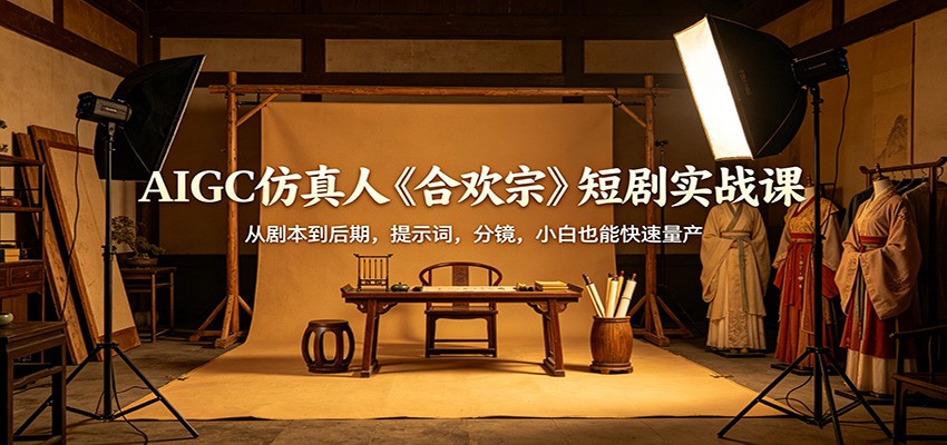 AIGC仿真人《合欢宗》短剧实战课：从剧本到后期，提示词，分镜，小白也能快速量产-齐力副业