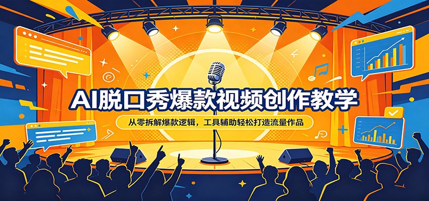 AI脱口秀爆款视频创作教学：从零拆解爆款逻辑，工具辅助轻松打造流量作品-齐力副业