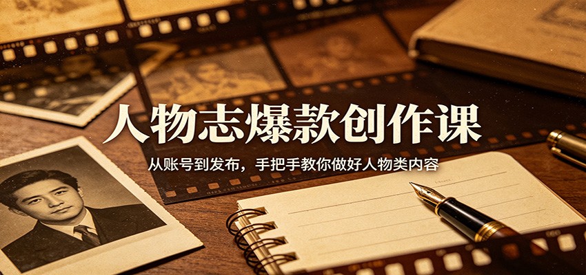 人物志爆款创作课：从账号到发布，手把手教你做好人物类内容-齐力副业