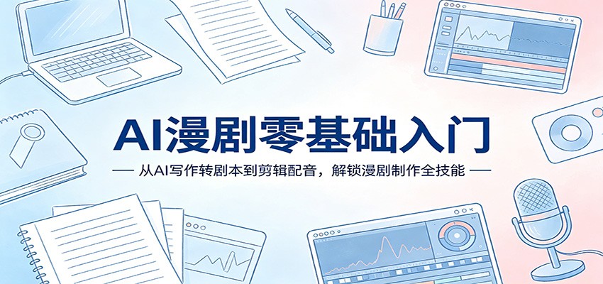 AI漫剧零基础入门：从AI写作转剧本到剪辑配音，解锁漫剧制作全技能-齐力副业
