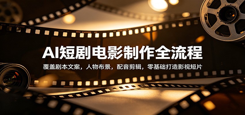 AI短剧电影制作全流程：覆盖剧本文案，人物布景，配音剪辑，零基础打造影视短片-齐力副业