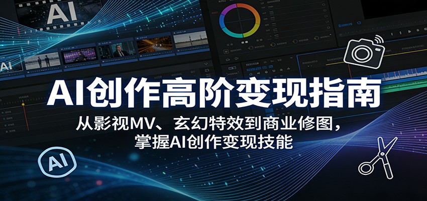 AI创作高阶变现指南：从影视MV、玄幻特效到商业修图，掌握AI创作变现技能-齐力副业