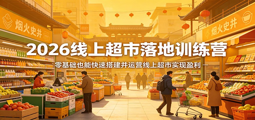 2026线上超市落地训练营，零基础也能快速搭建并运营线上超市实现盈利-齐力副业